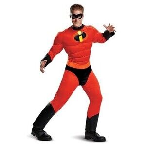 DISNEY~The Incredibles~MR INCREDIBLE~ Halloween Costume Size: Adult M with mask